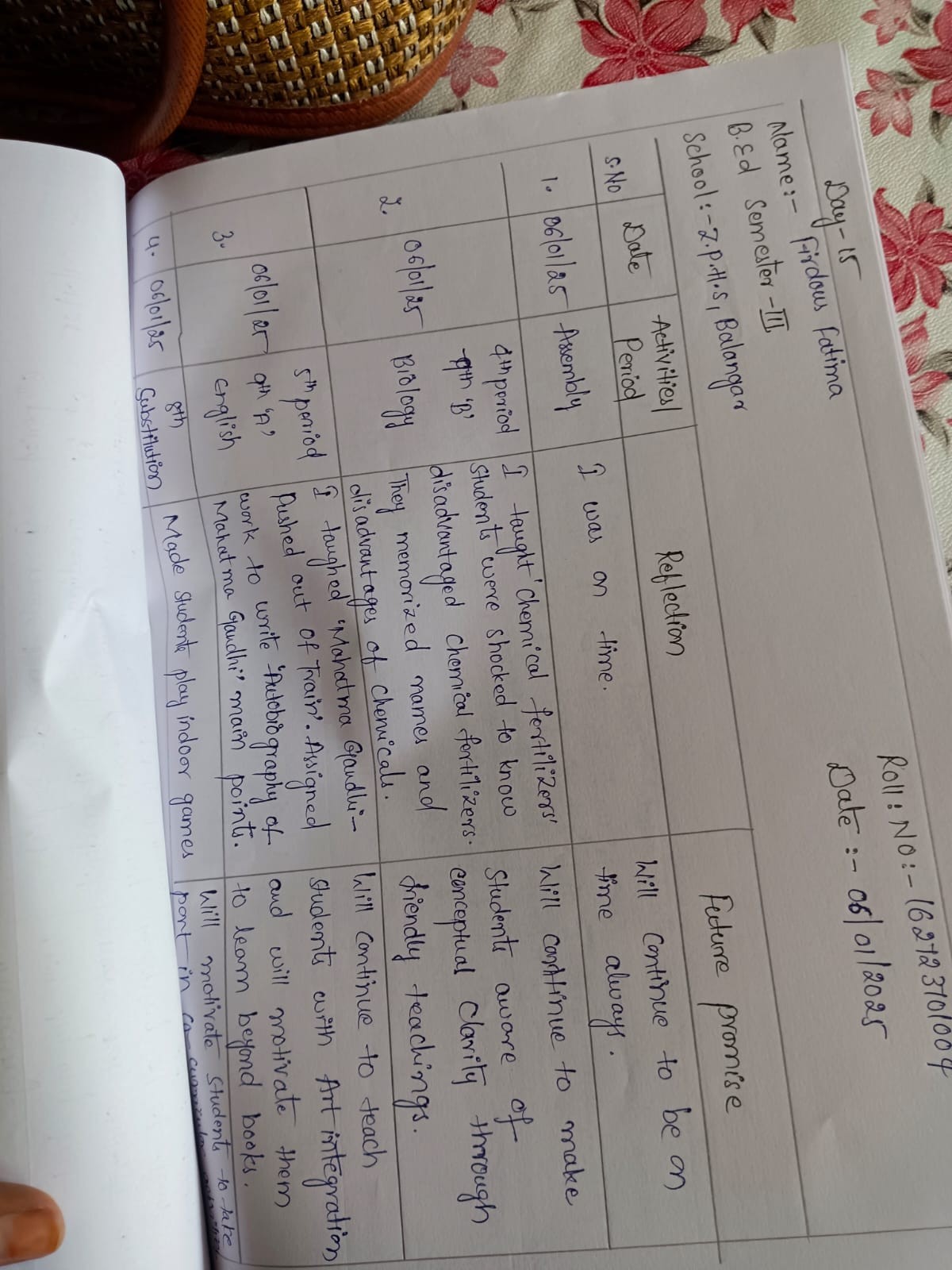 Teaching Reflection Document 5